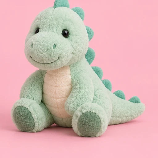 A little pastel plush dinosaur