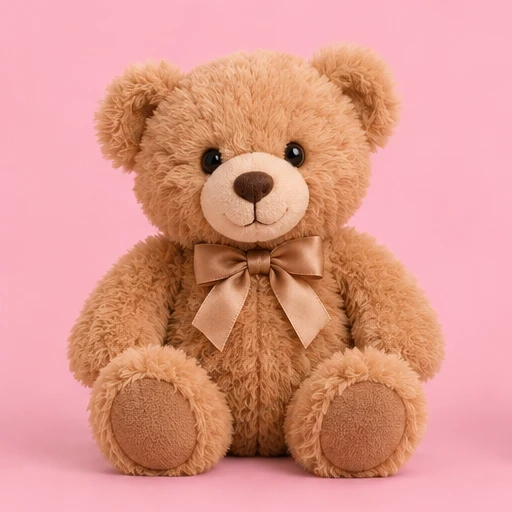 A soft honey-brown plush teddy bear
